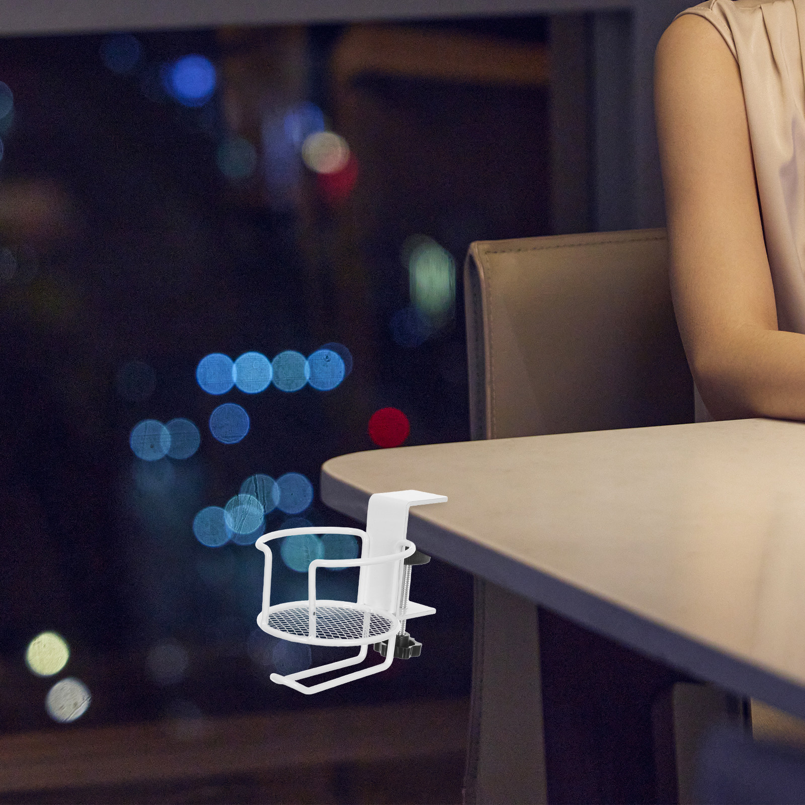Desk Setup Headphones - Metal Clip on Cup Holder for