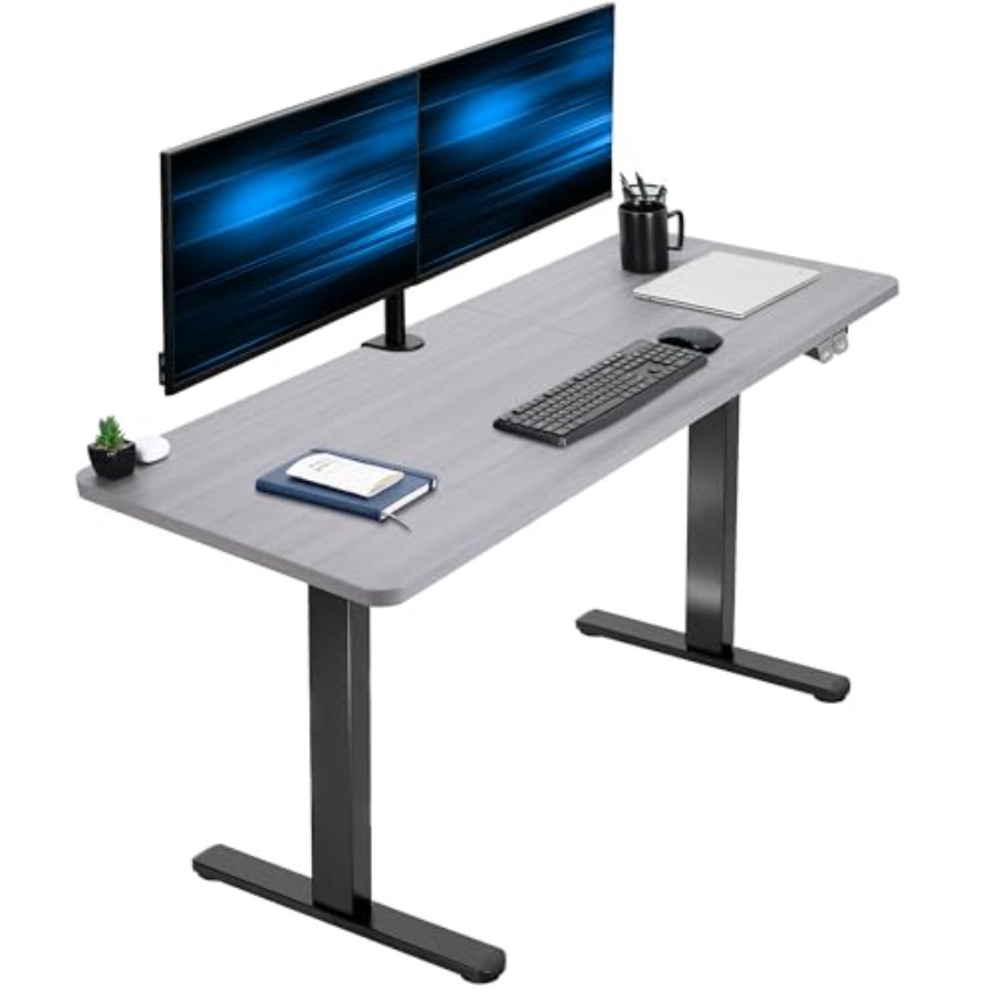 Desk Setup Dark - Electric 60 x 24 inch Stand