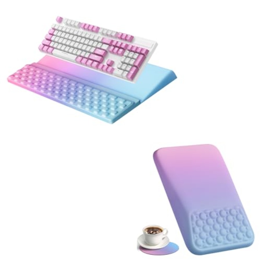 Ergonomic Desk Setup Keyboard - Ergonomic Purple Keyboard Wrist Rest Pad