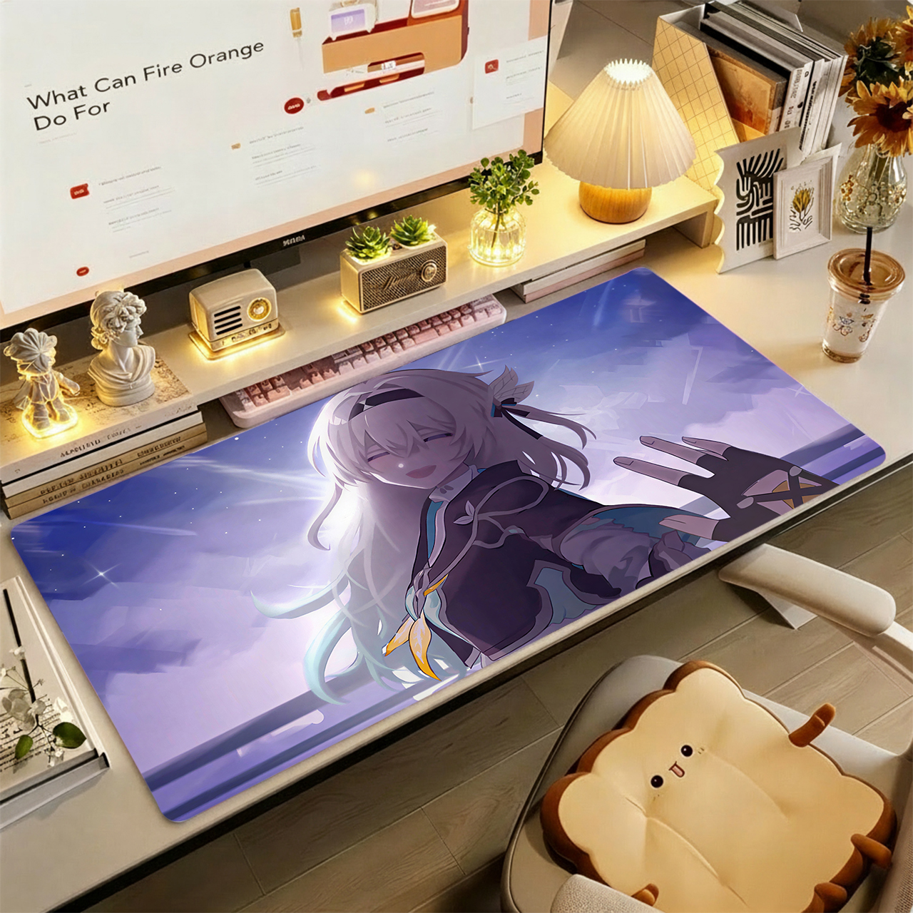 Desk Setup Girl - Gaming Mouse Pad, Large Desk Mat,