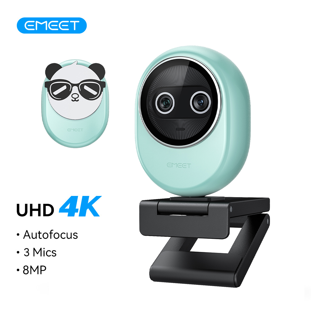 Desk Setup Ai - 4K Webcam EMEET Dual-Camera AI-Powered 4K
