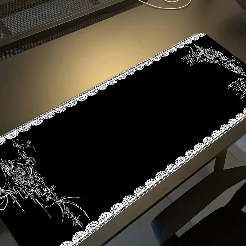 Mouse Pad Dark Style Lace Edge - Desk Setup Dark บทวิจารณ์และราคา