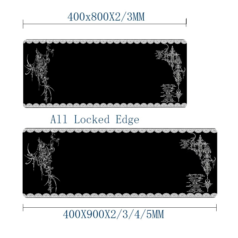 Mouse Pad Dark Style Lace Edge - Desk Setup Dark บทวิจารณ์และราคา