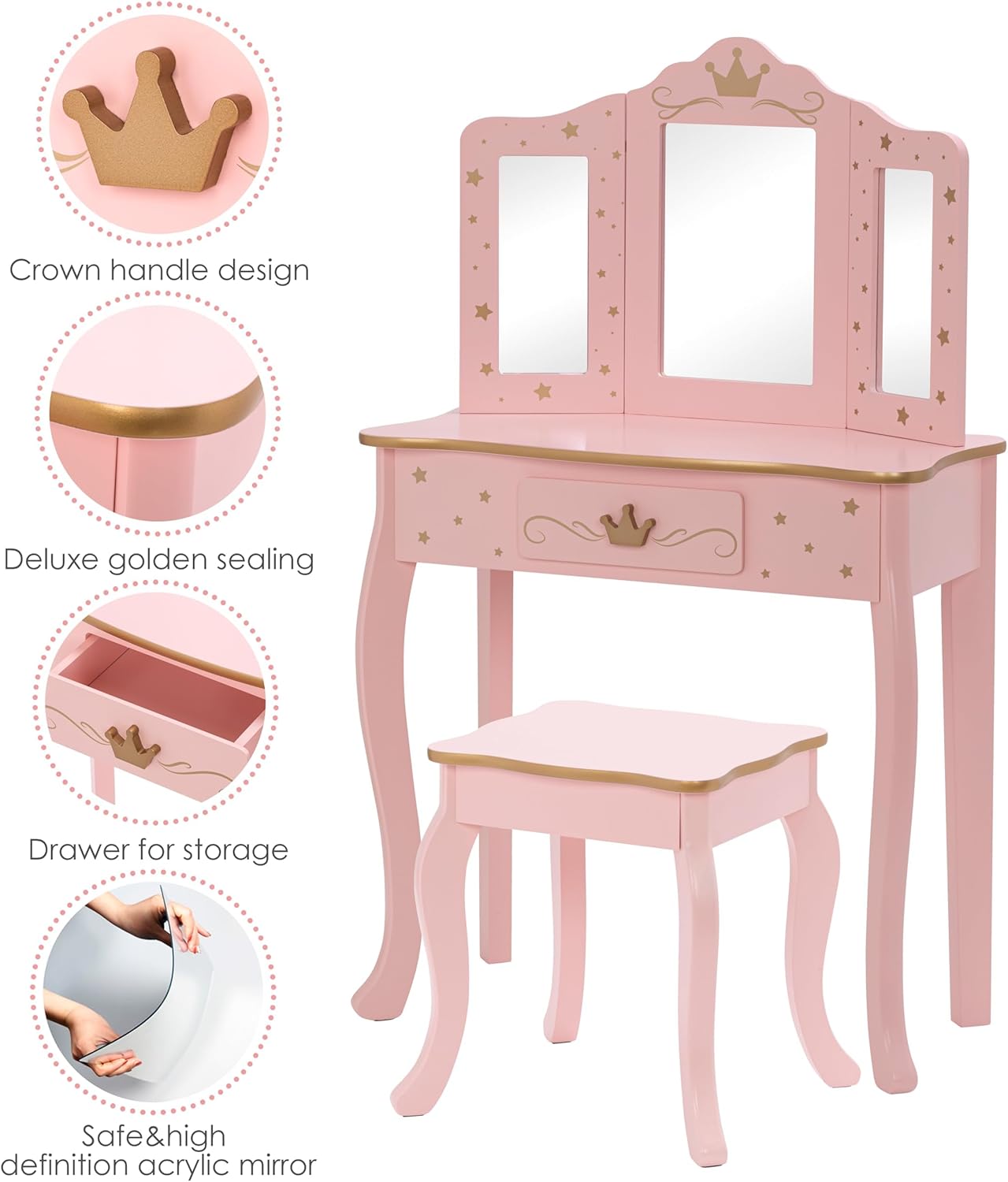 UTEX Kids Vanity Set with Mirr - Desk Setup Girl บทวิจารณ์และราคา