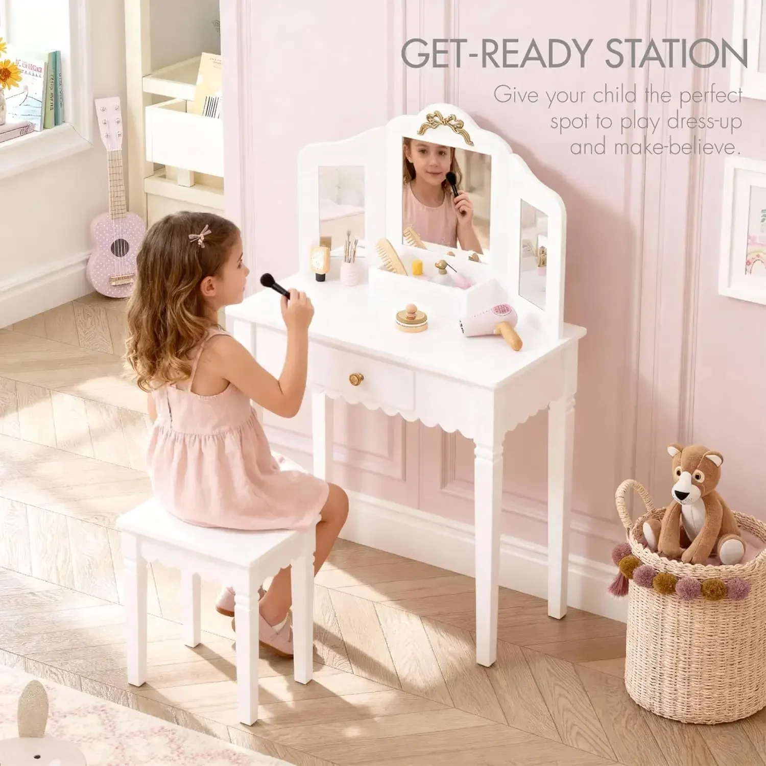 Spirich Kids Vanity Set with M - Desk Setup Girl บทวิจารณ์และราคา