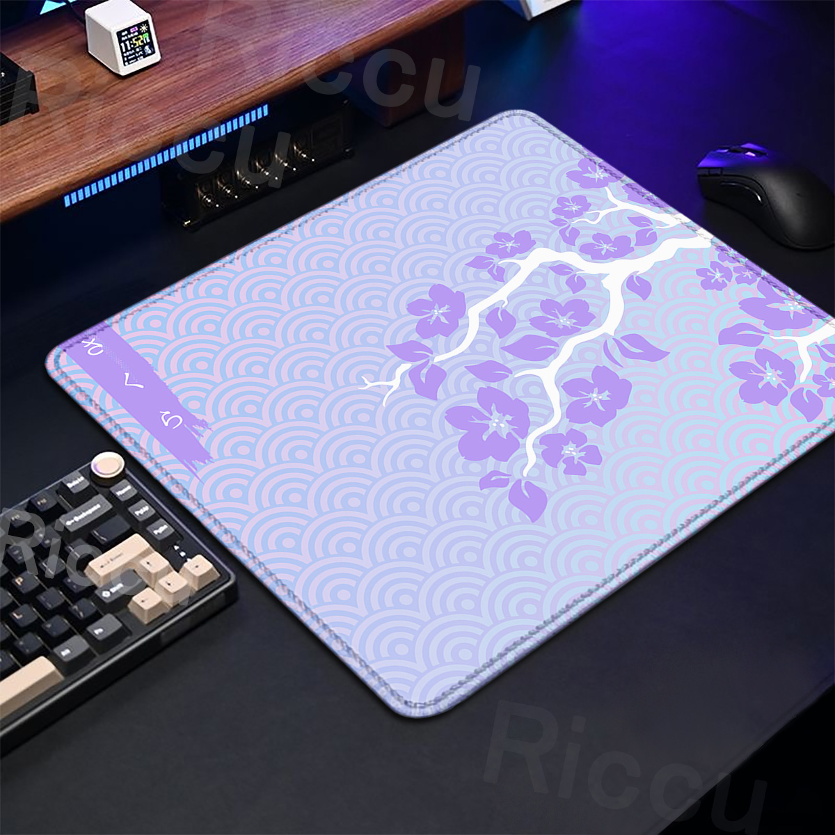 Purple Sakura Table Pad Gaming - Korean Desk Setup บทวิจารณ์และราคา