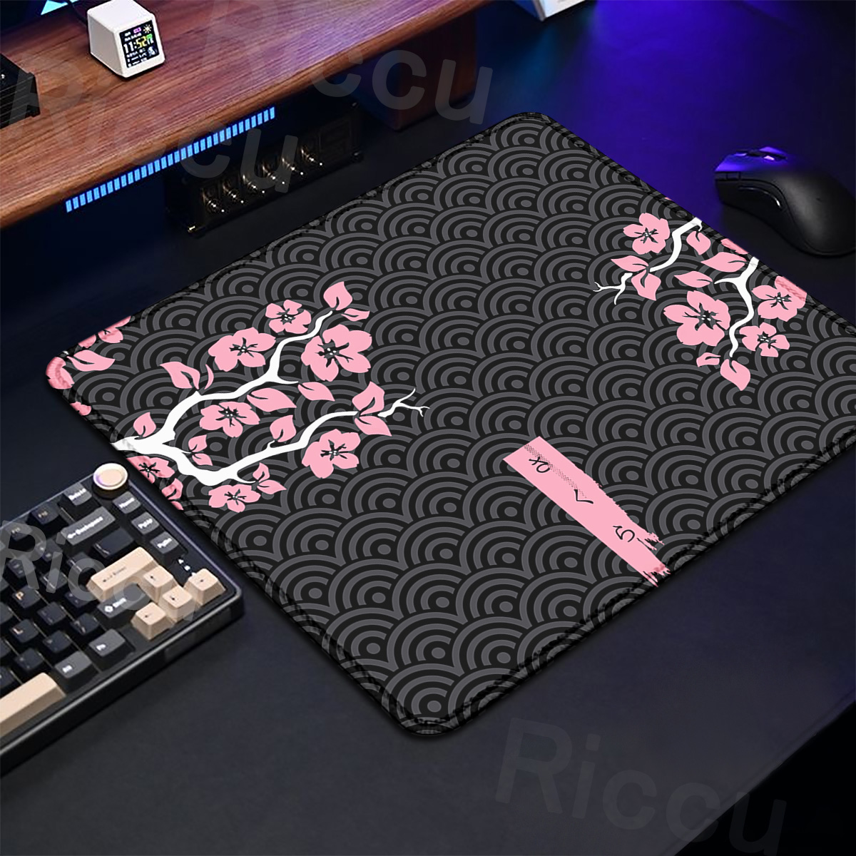 Purple Sakura Table Pad Gaming - Korean Desk Setup บทวิจารณ์และราคา