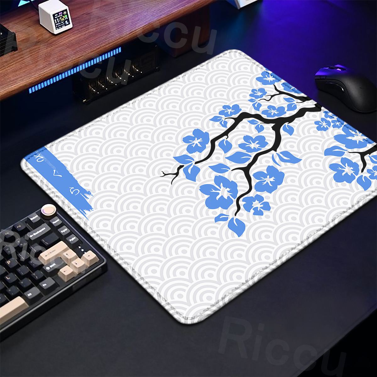 Purple Sakura Table Pad Gaming - Korean Desk Setup บทวิจารณ์และราคา