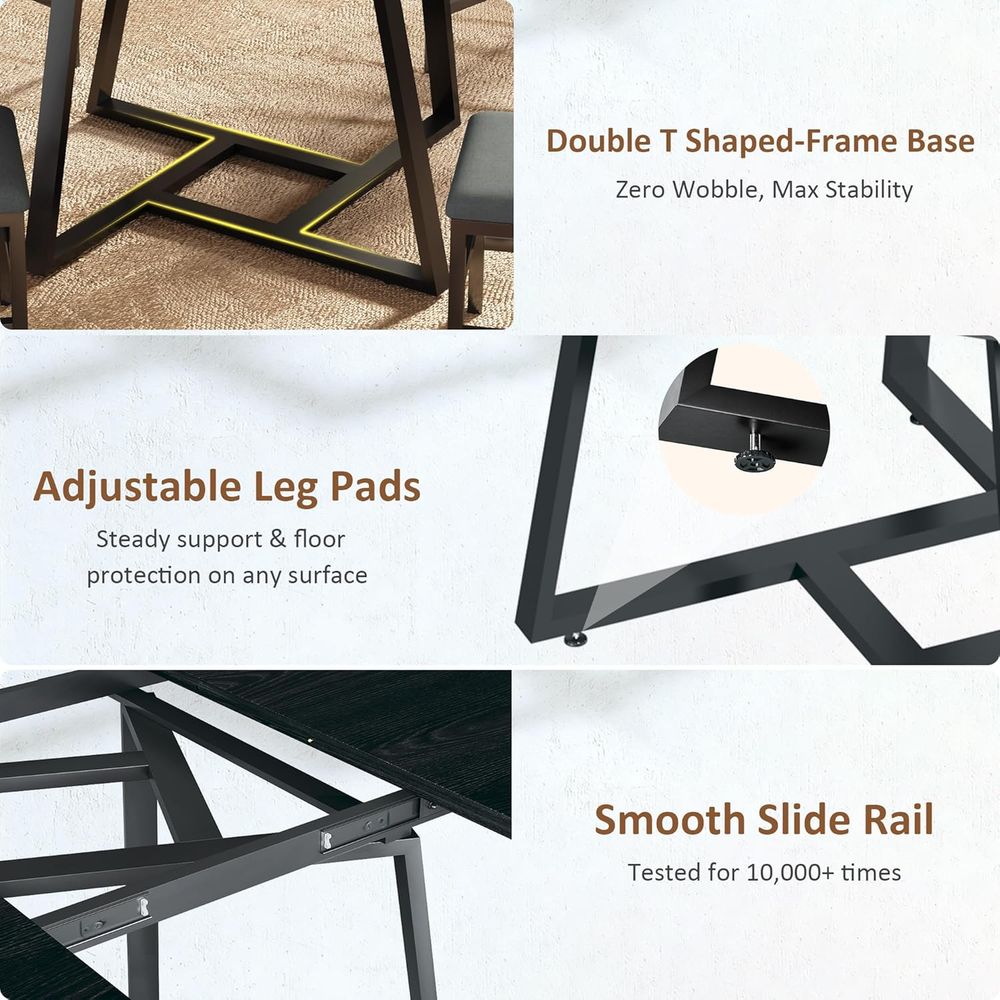 60 Round to Oval Expandable Di - Desk Setup Black บทวิจารณ์และราคา