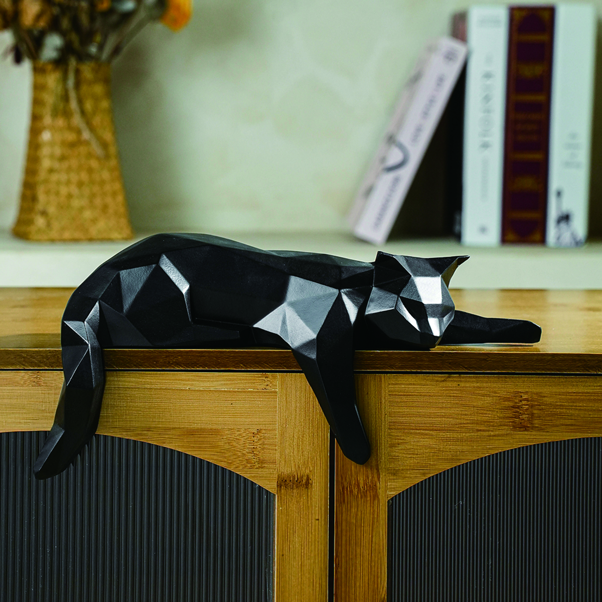 White Black Cat Statue - Geome - Desk Setup Black บทวิจารณ์และราคา
