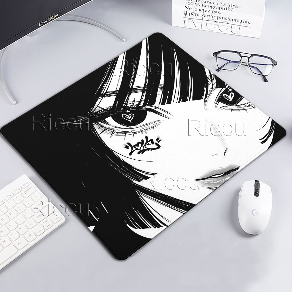 Black and White Anime Aestheti - Desk Setup Black บทวิจารณ์และราคา