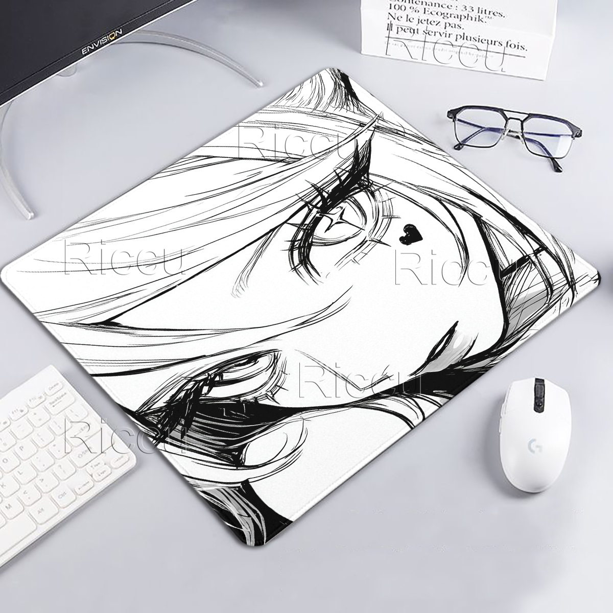 Black and White Anime Aestheti - Desk Setup Black บทวิจารณ์และราคา