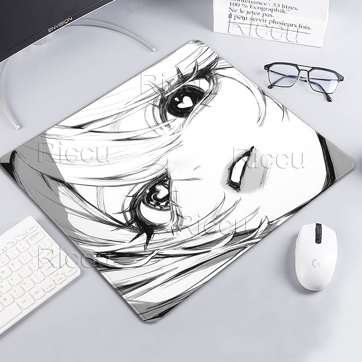 Black and White Anime Aestheti - Desk Setup Black บทวิจารณ์และราคา