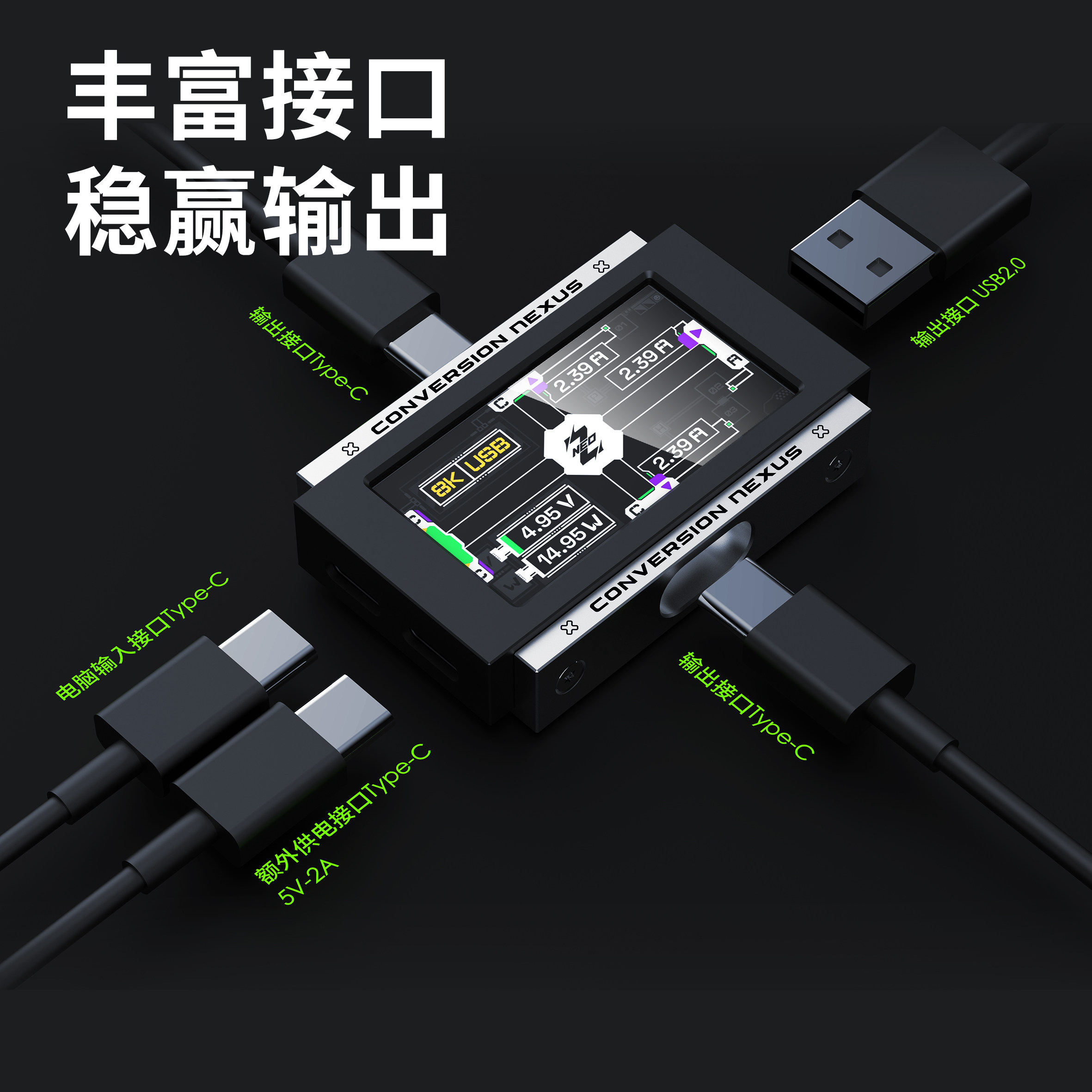 2-in-3-out Gaming USB Hub Inde - Desk Setup Usb Hub บทวิจารณ์และราคา