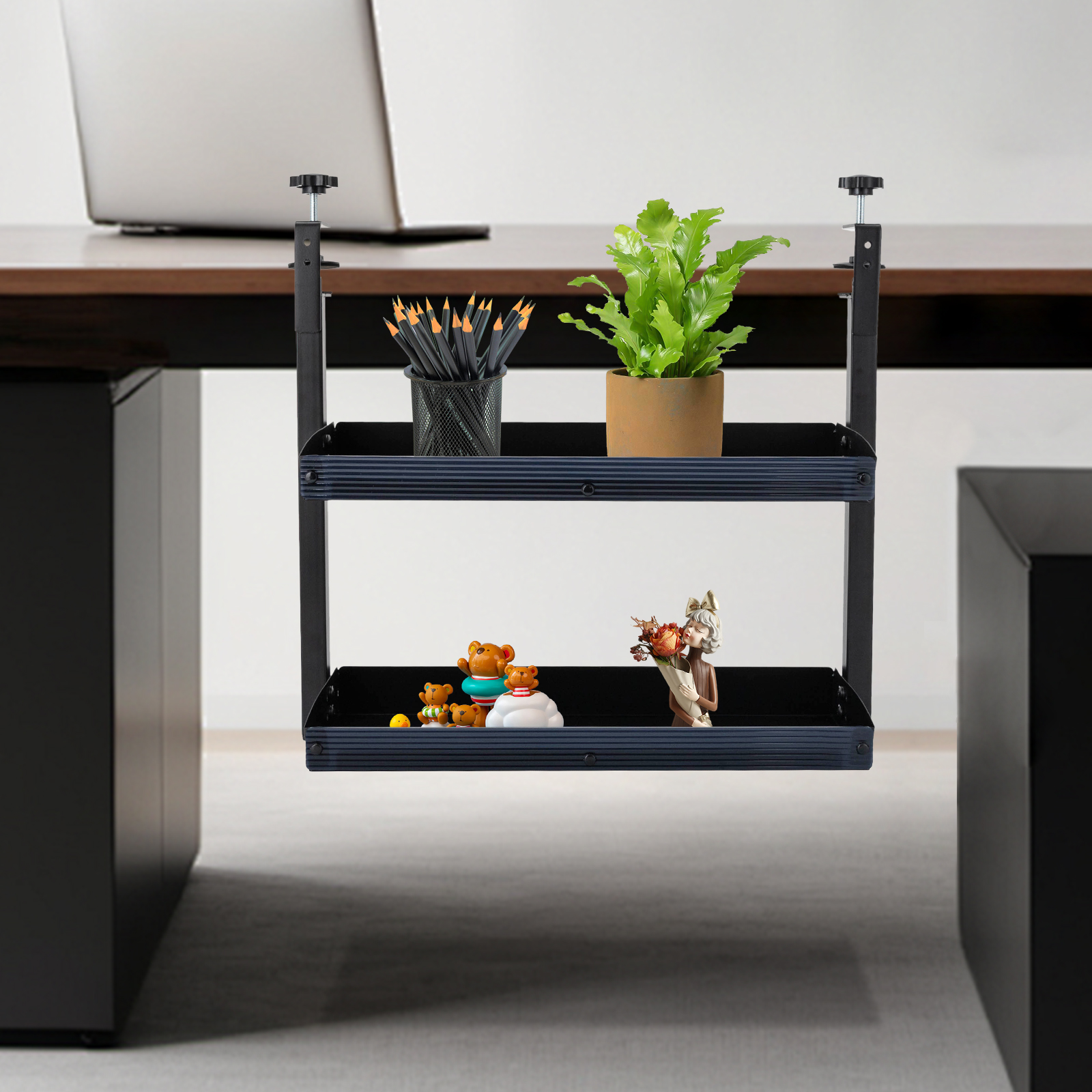 Clamp-on Desk Shelf, 2-Tier, A - Desk Setup Black บทวิจารณ์และราคา