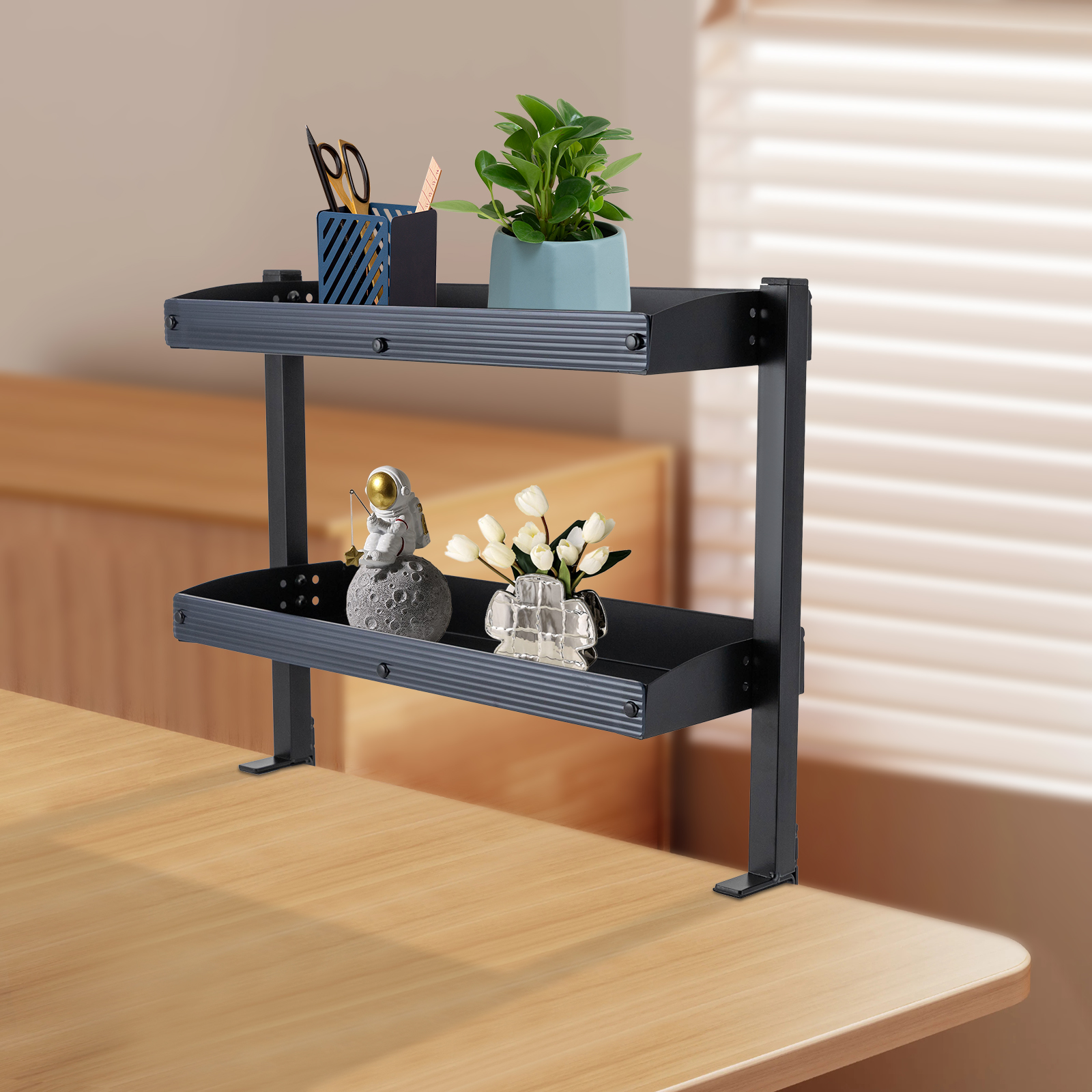 Clamp-on Desk Shelf, 2-Tier, A - Desk Setup Black บทวิจารณ์และราคา