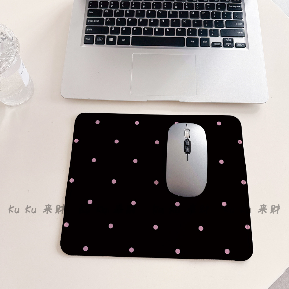 Polka Dots Black Leather Desk  - Desk Setup Black บทวิจารณ์และราคา