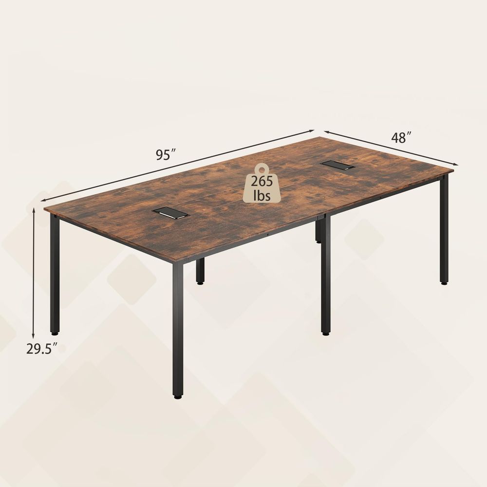 8 FT Conference Room Table Set - Desk Room Setup บทวิจารณ์และราคา