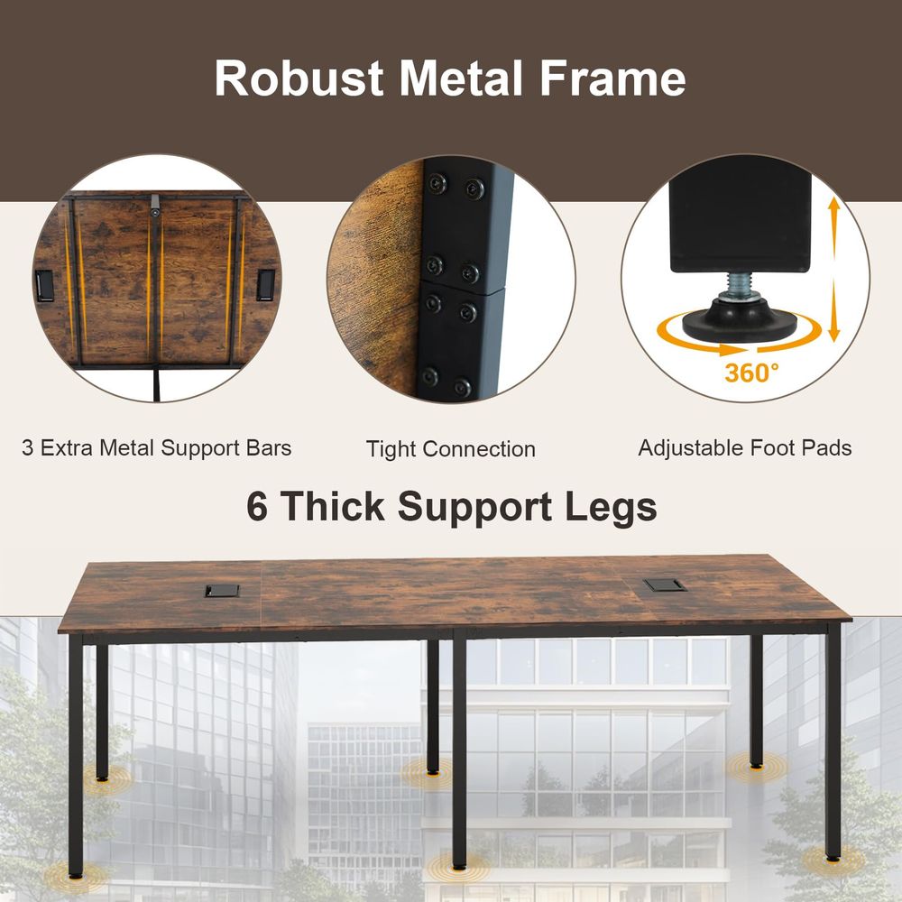 8 FT Conference Room Table Set - Desk Room Setup บทวิจารณ์และราคา