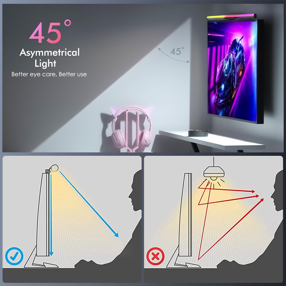 Screen Hanging Lamp Monitor Li - Desk Setup Black บทวิจารณ์และราคา