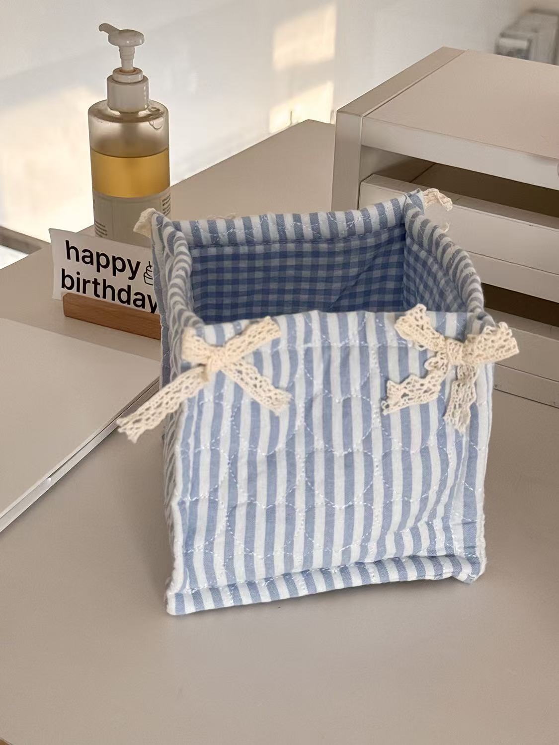 Square Storage Basket Lace Flo - Korean Desk Setup บทวิจารณ์และราคา