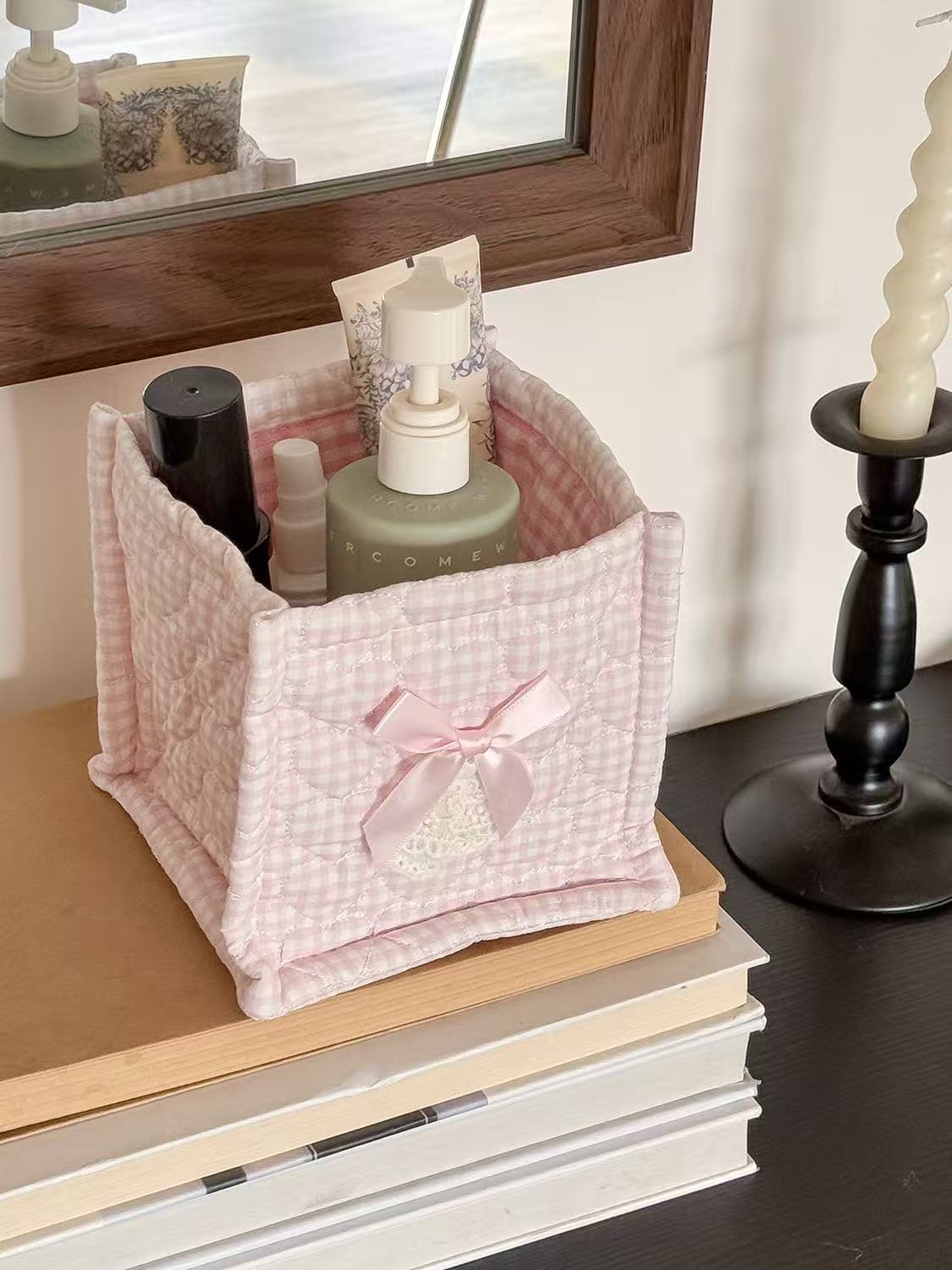 Square Storage Basket Lace Flo - Korean Desk Setup บทวิจารณ์และราคา