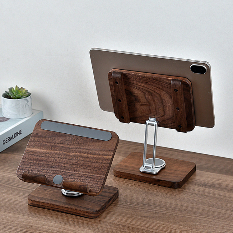 Black Walnut iPad Stand with 3 - Desk Setup Living Room บทวิจารณ์และราคา