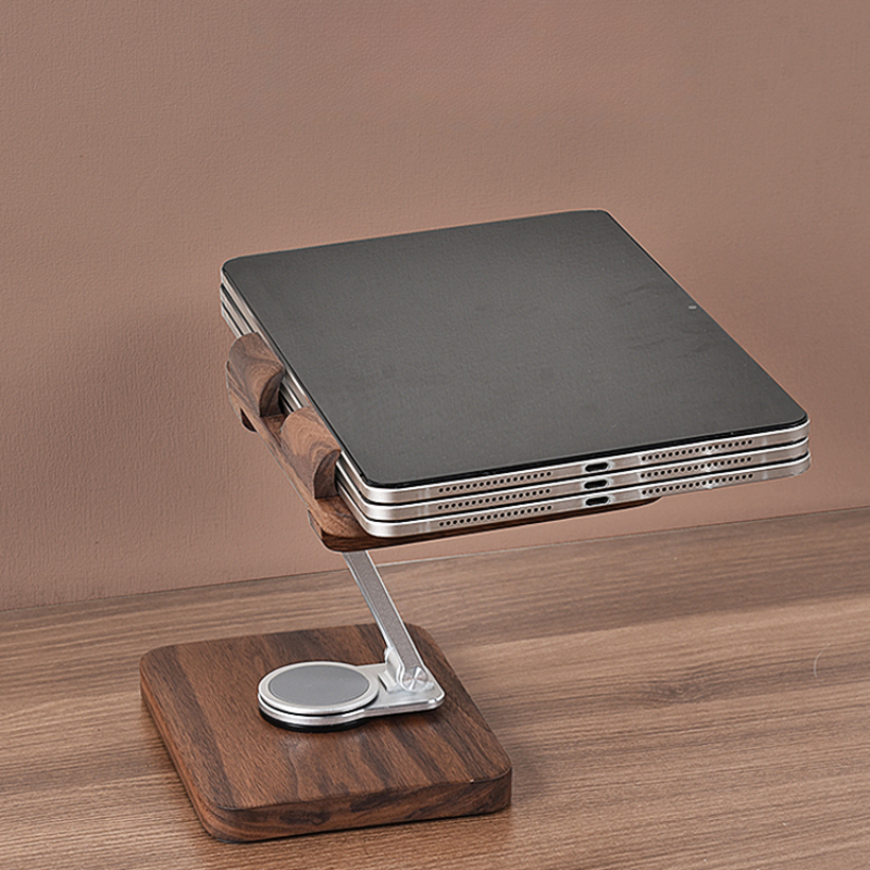 Black Walnut iPad Stand with 3 - Desk Setup Living Room บทวิจารณ์และราคา