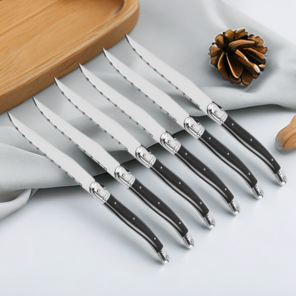 9'' Laguiole Steak Knives Set  - Desk Setup Black บทวิจารณ์และราคา