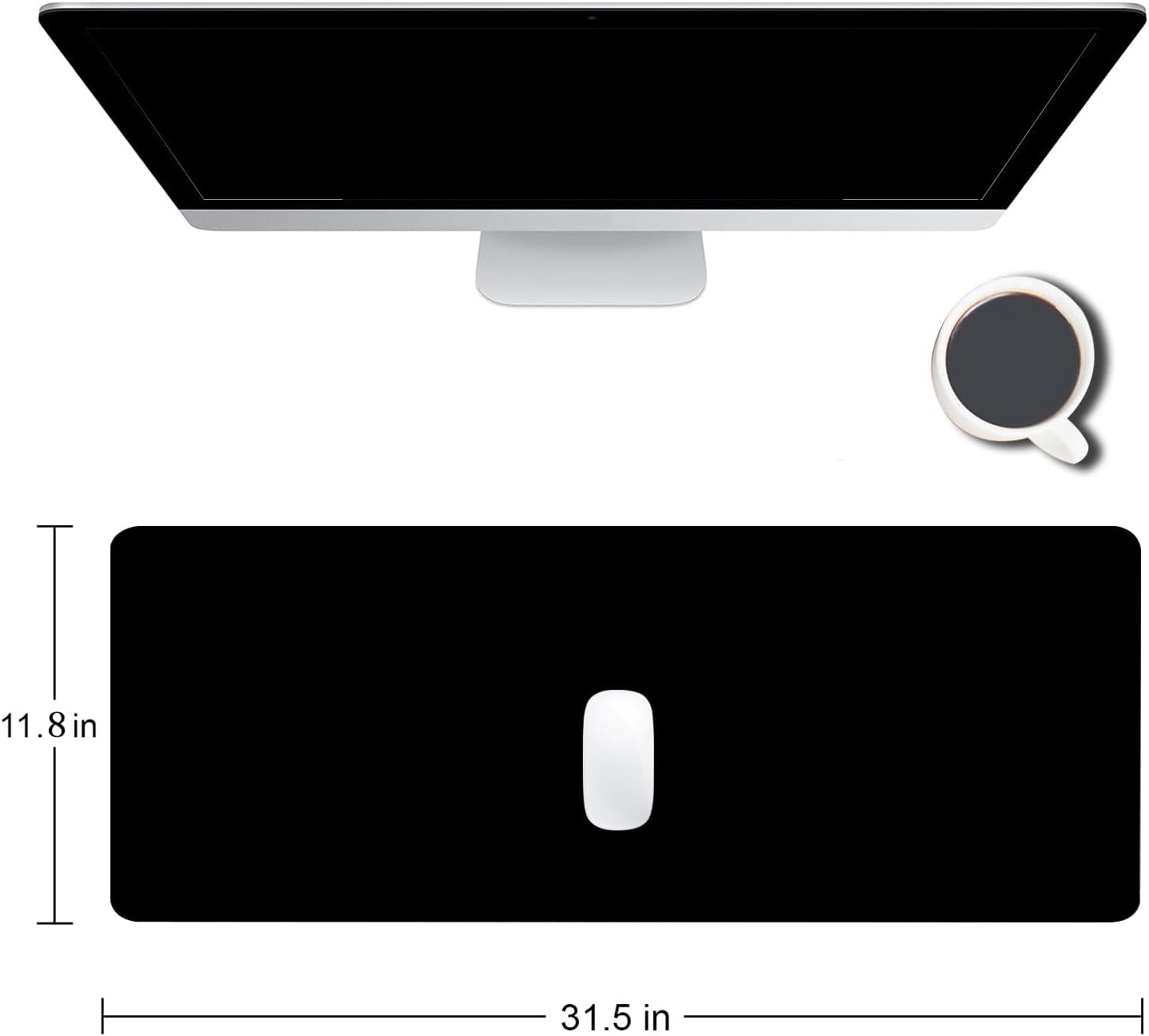 Black Large Gaming Mouse Pad w - Desk Setup Black บทวิจารณ์และราคา