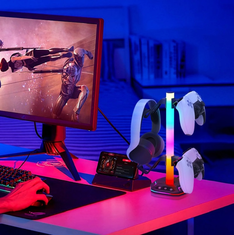RGB Gaming Headset Stand with  - Desk Setup Headphones บทวิจารณ์และราคา