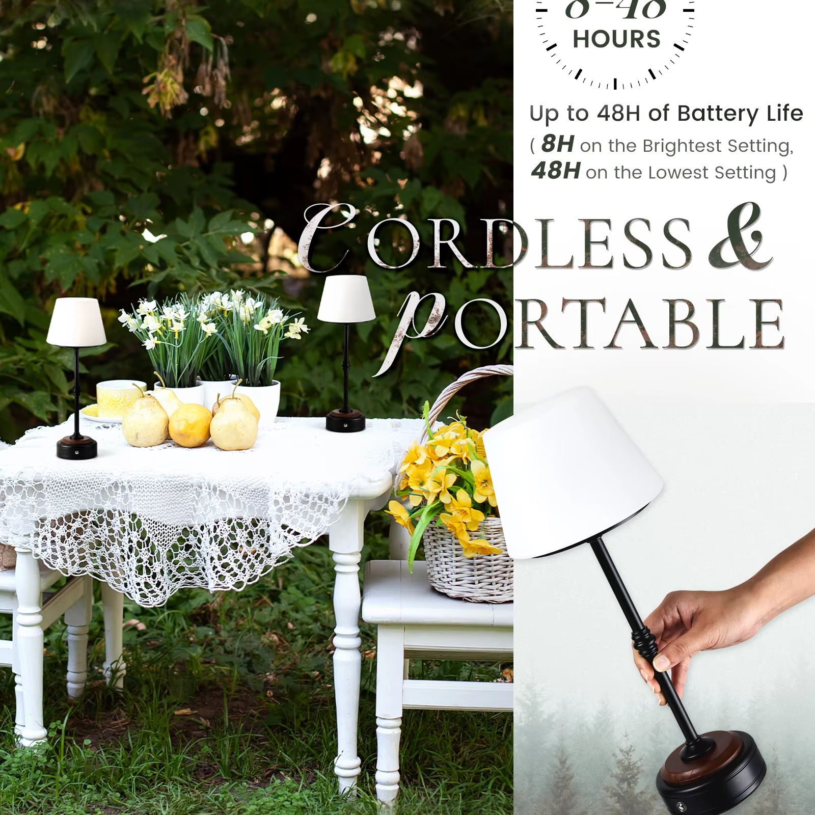 Cordless Table Lamps Set of  5 - Desk Room Setup บทวิจารณ์และราคา
