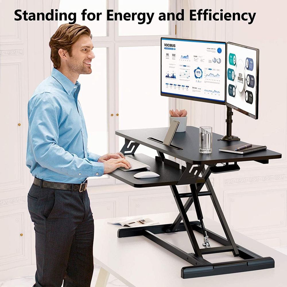 Height-Adjustable Standing Des - Ergonomic Desk Setup Keyboard บทวิจารณ์และราคา