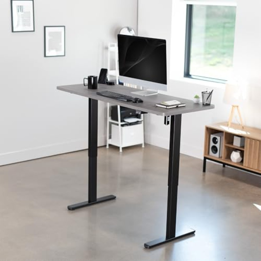 Electric 60 x 24 inch Stand Up - Desk Setup Dark บทวิจารณ์และราคา