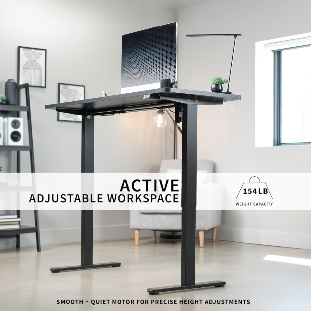 VIVO Electric 60 x 24 inch Sta - Desk Setup Dark บทวิจารณ์และราคา