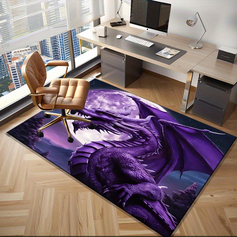 Majestic Purple Dragon Rug for - Desk Setup Living Room บทวิจารณ์และราคา