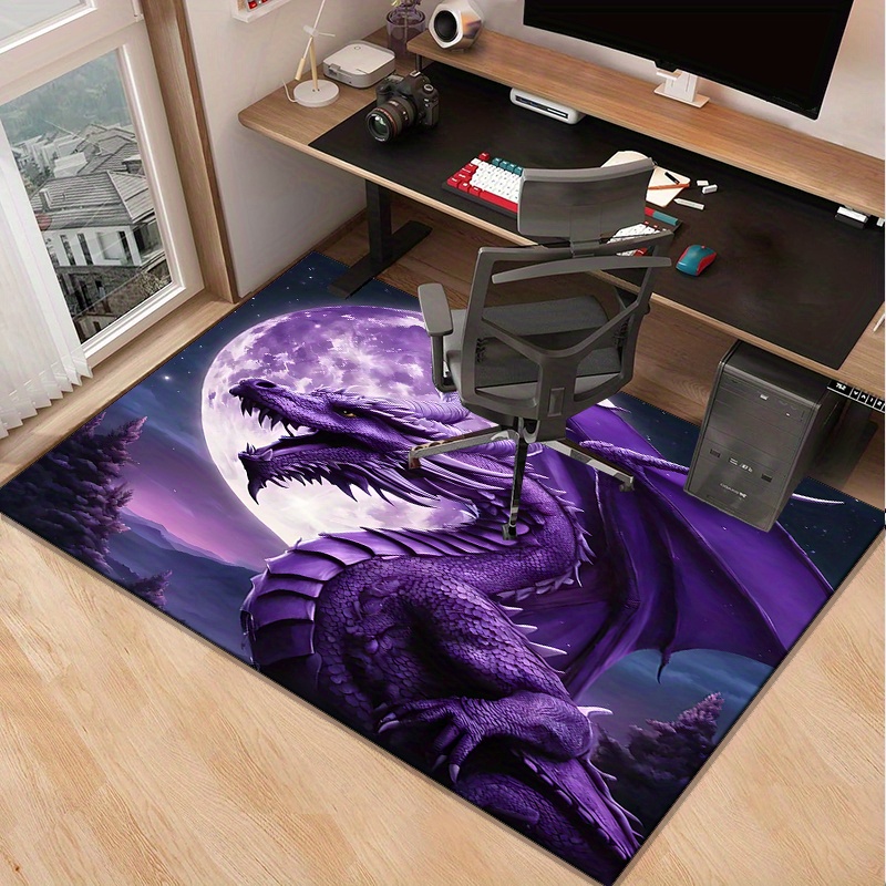Majestic Purple Dragon Rug for - Desk Setup Living Room บทวิจารณ์และราคา