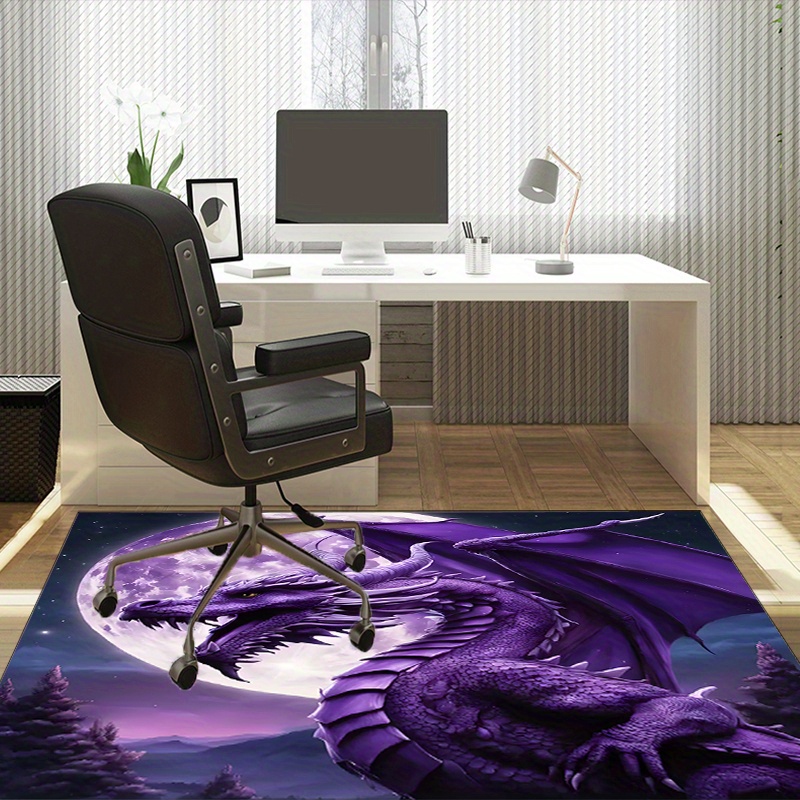 Majestic Purple Dragon Rug for - Desk Setup Living Room บทวิจารณ์และราคา