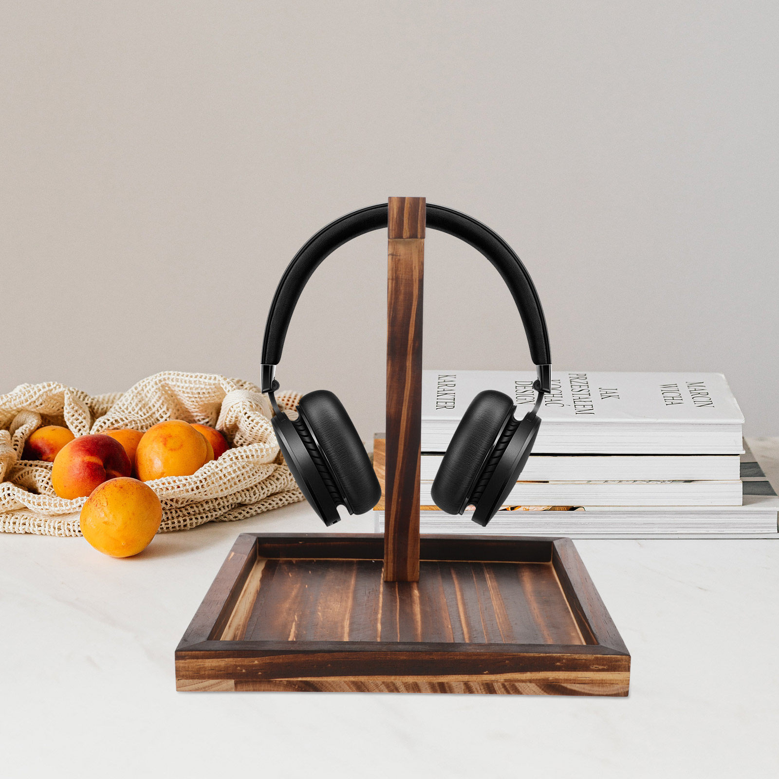 Solid Wood Headphone Stand for - Desk Setup Headphones บทวิจารณ์และราคา