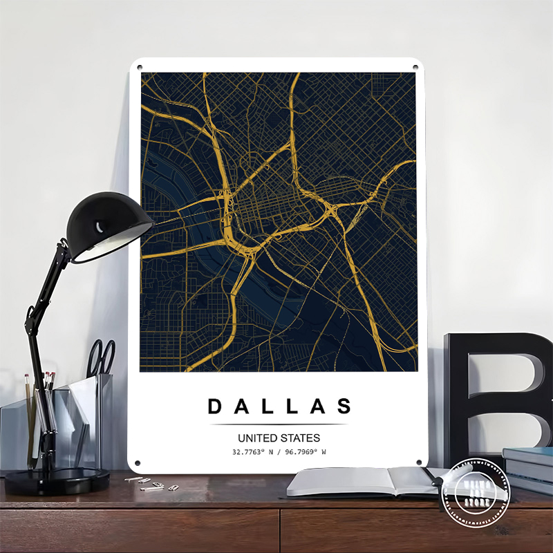Dallas City Map Art Printed Po - Desk Room Setup บทวิจารณ์และราคา