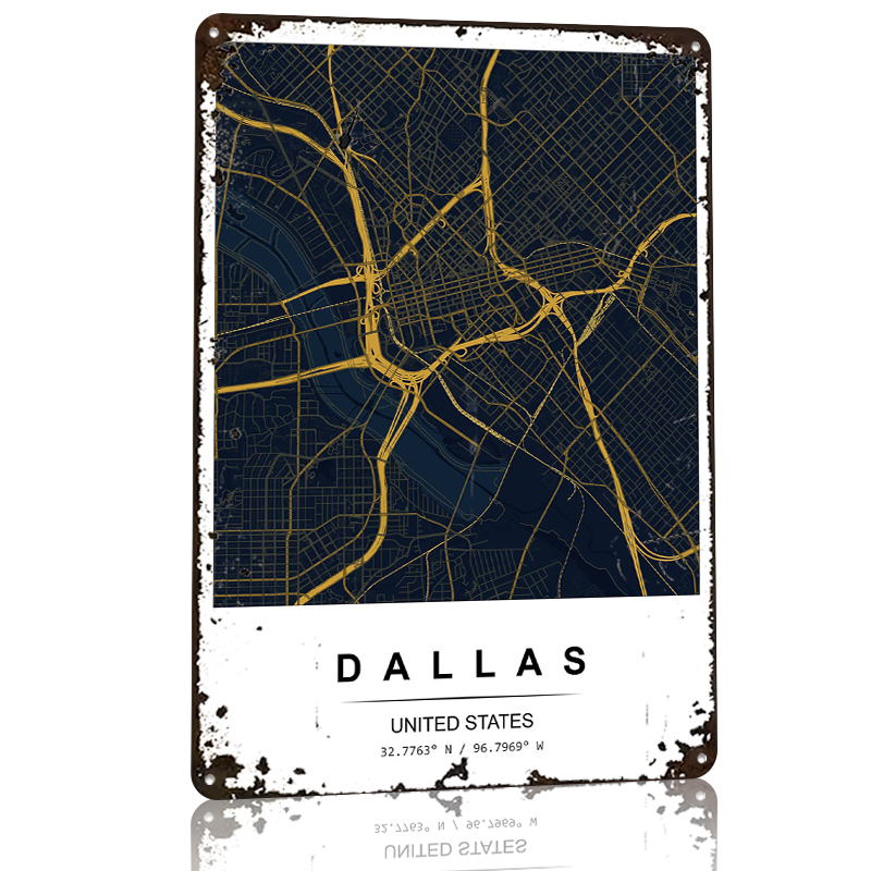 Dallas City Map Art Printed Po - Desk Room Setup บทวิจารณ์และราคา
