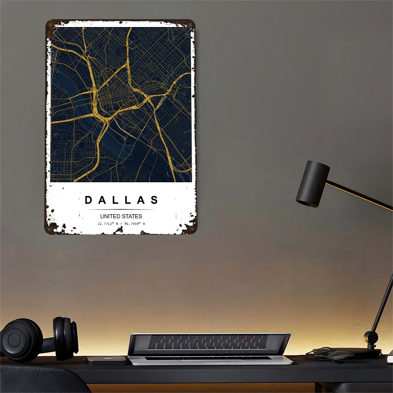 Dallas City Map Art Printed Po - Desk Room Setup บทวิจารณ์และราคา