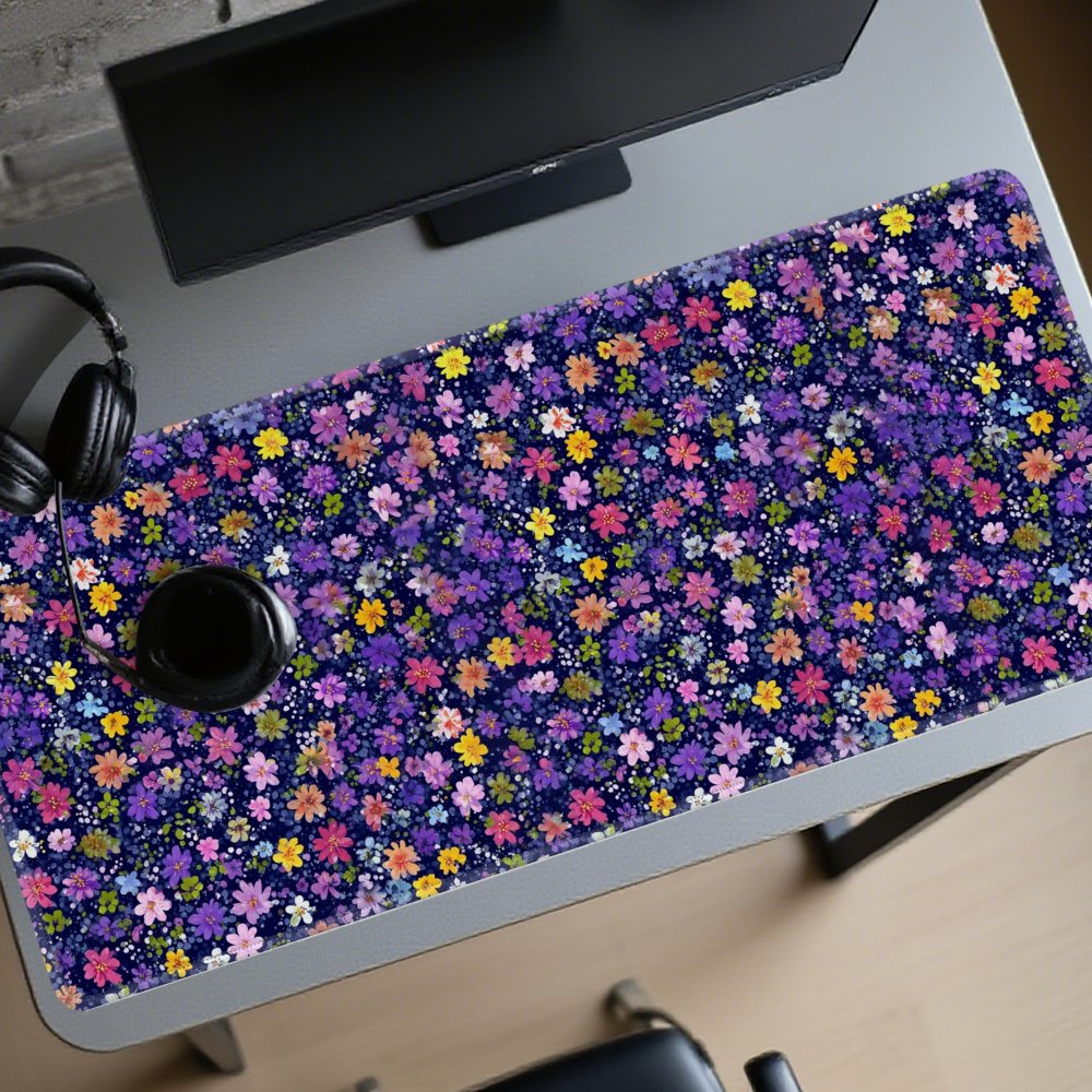 Floral Pattern Desk Mat Large  - Desk Setup Dark บทวิจารณ์และราคา