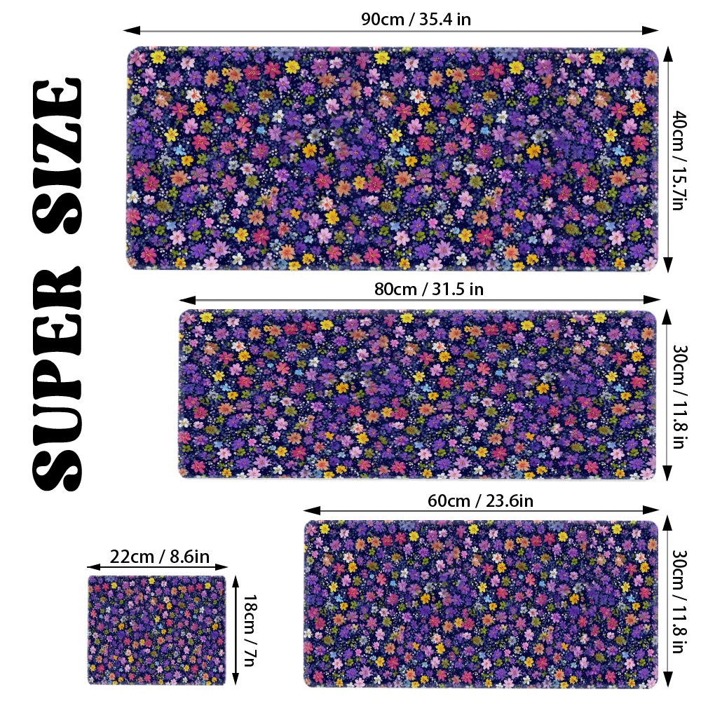 Floral Pattern Desk Mat Large  - Desk Setup Dark บทวิจารณ์และราคา