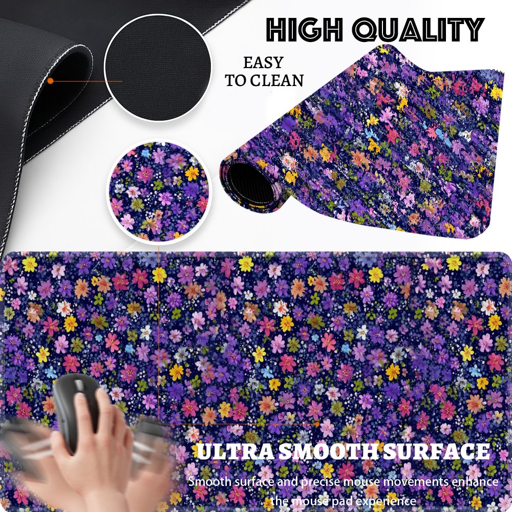 Floral Pattern Desk Mat Large  - Desk Setup Dark บทวิจารณ์และราคา