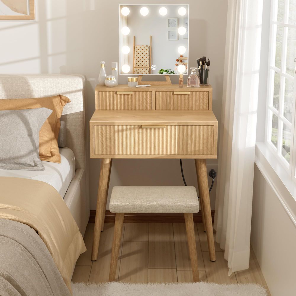 Small Vanity Desk with Hollywo - Desk Setup Girl บทวิจารณ์และราคา