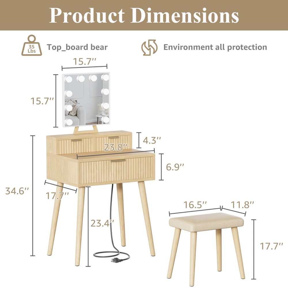 Small Vanity Desk with Hollywo - Desk Setup Girl บทวิจารณ์และราคา