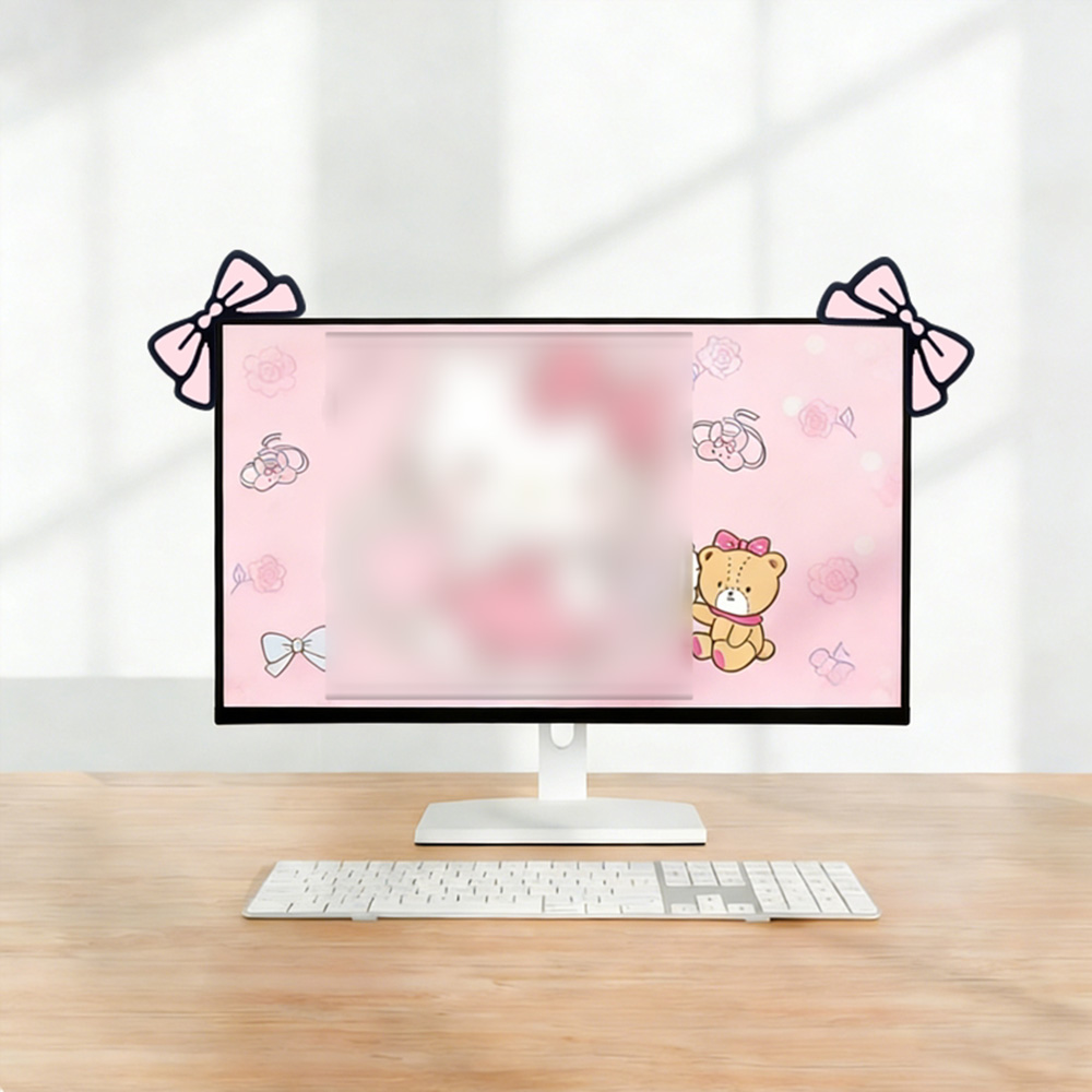Cute Pink Bow Monitor Decor Ka - Desk Setup Girl บทวิจารณ์และราคา
