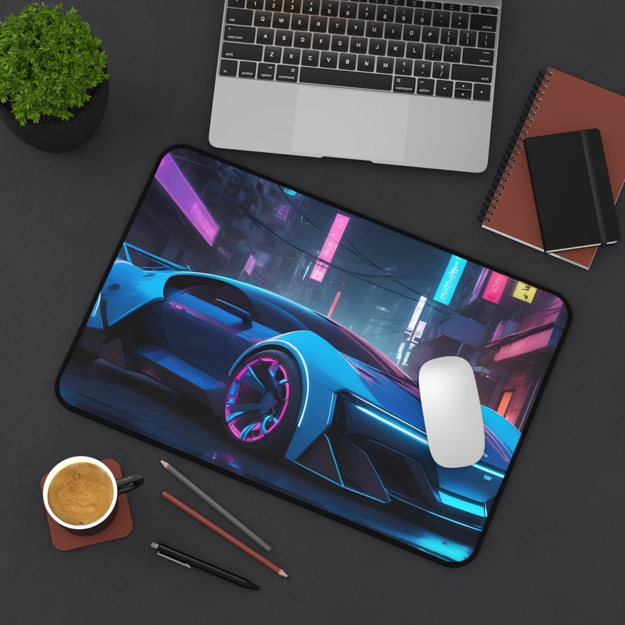 XXL Cool Car Mouse Pad - Neon  - Desk View Setup บทวิจารณ์และราคา