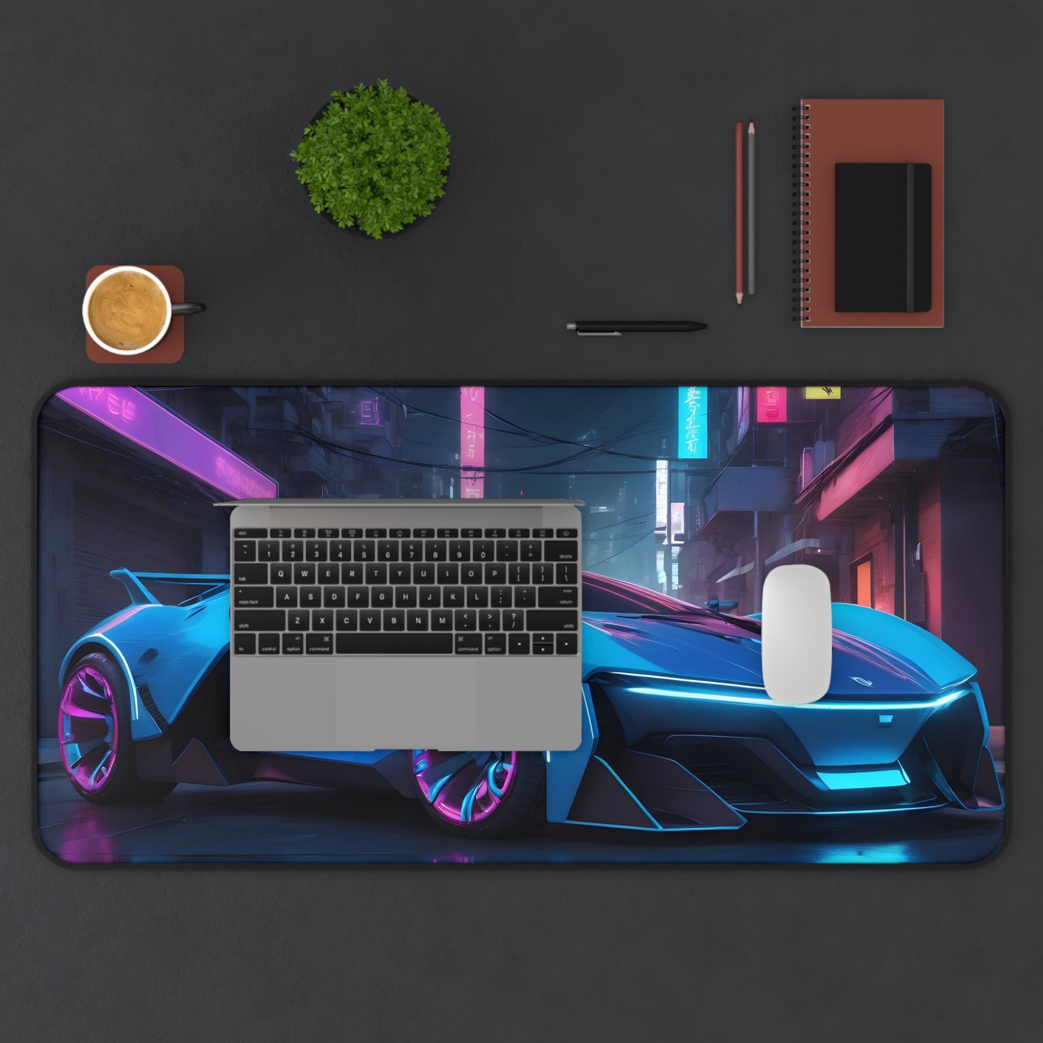 XXL Cool Car Mouse Pad - Neon  - Desk View Setup บทวิจารณ์และราคา